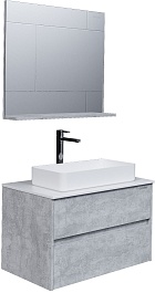Grossman Мебель для ванной Эдванс 80 GR-3031 подвесная цемент светлый – фотография-1